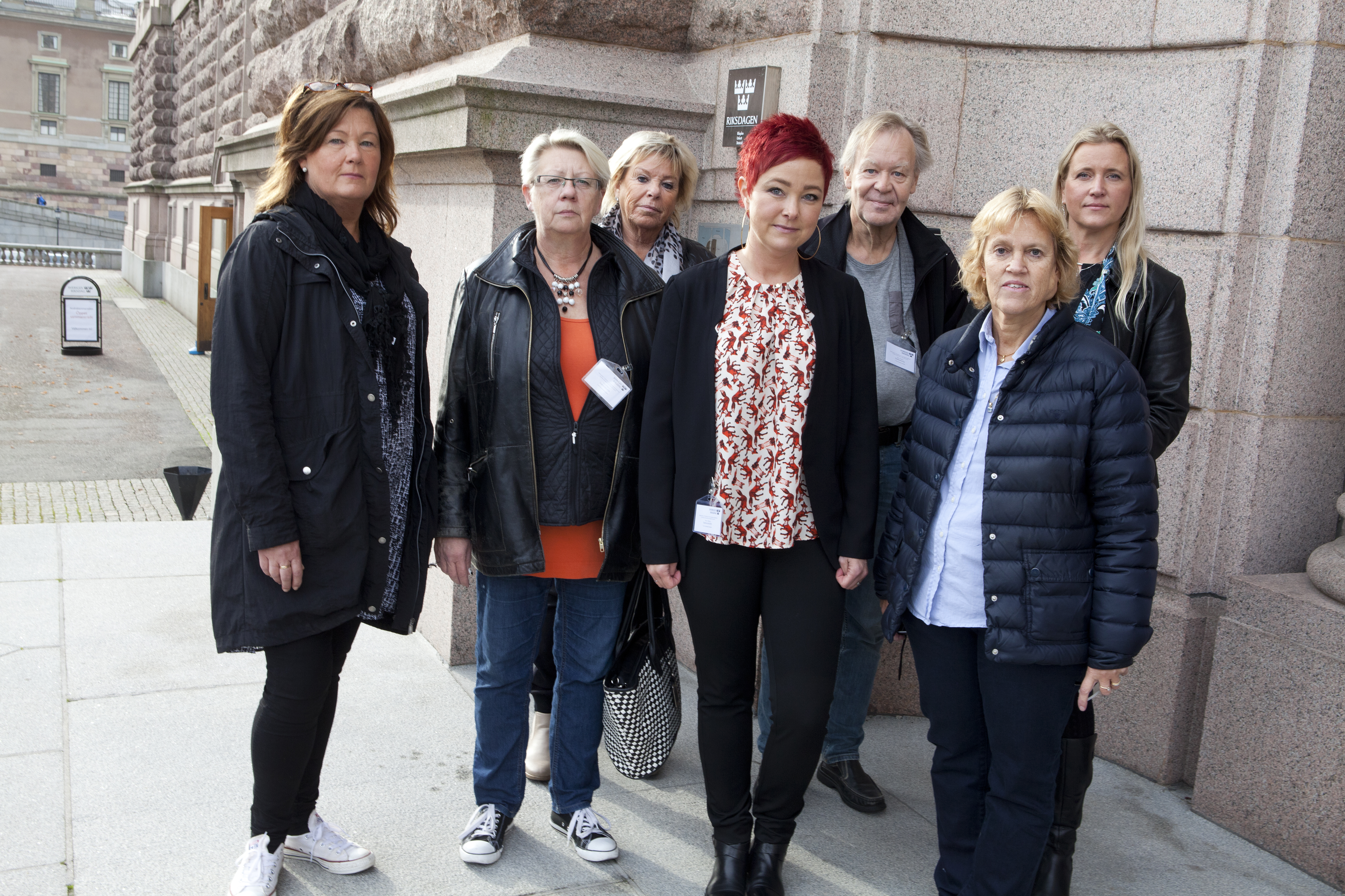 ST-medlemmar från Skatteverket som följde utfrågningen om skattekontorens framtid: Annica Filipsson, Ann-Britt Björk, Ulla Friberg Wallin, Erika Stenlund, Lars-Göran Fridlund, Lena Berntsson, och Marianne Jonsson.