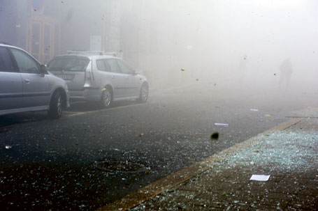 15.28. Två minuter har gått sedan bomben har detonerat. FOTO: Espen Naumann