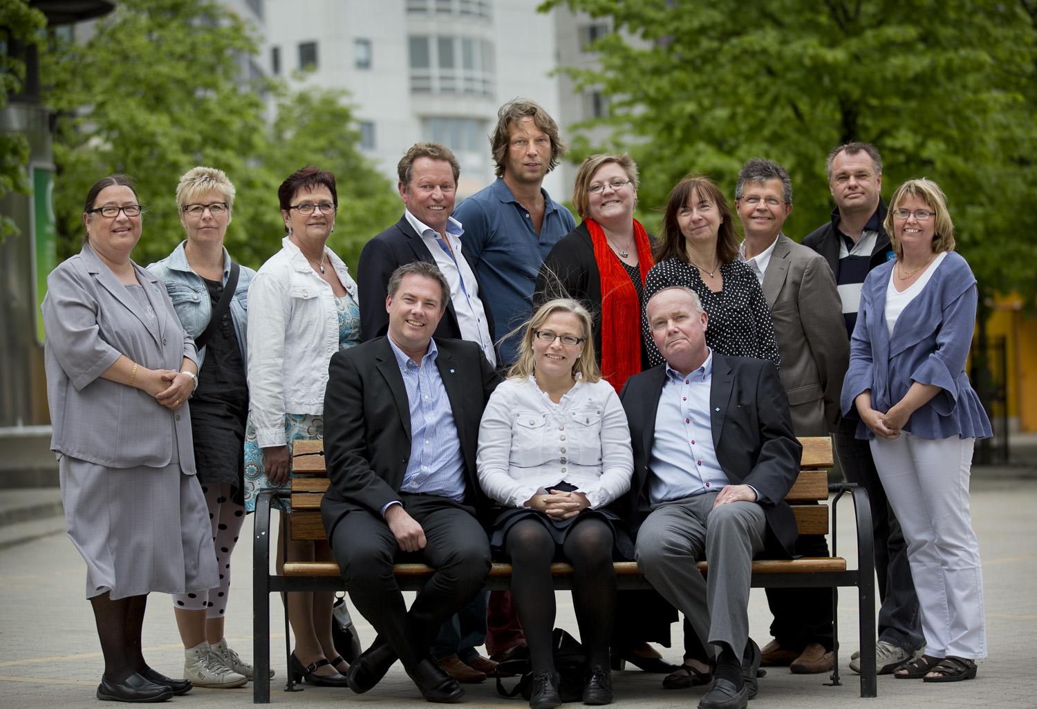 I STs förbundsstyrelse, här på bild efter att ha valts på STs kongress 2012, är det bara Linda Englund, längst till höger, som har utländsk bakgrund – eftersom båda hennes föräldrar är födda i Norge.