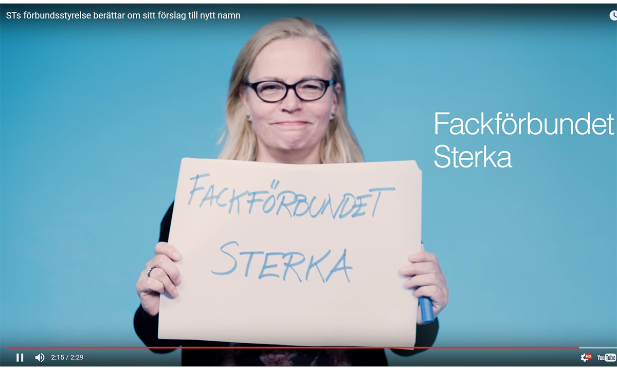 STs ordförande Britta Lejon presenterar förbundsstyrelsens förslag på nytt namn i en video på STs hemsida. Klippet finns på framtidensst.se.