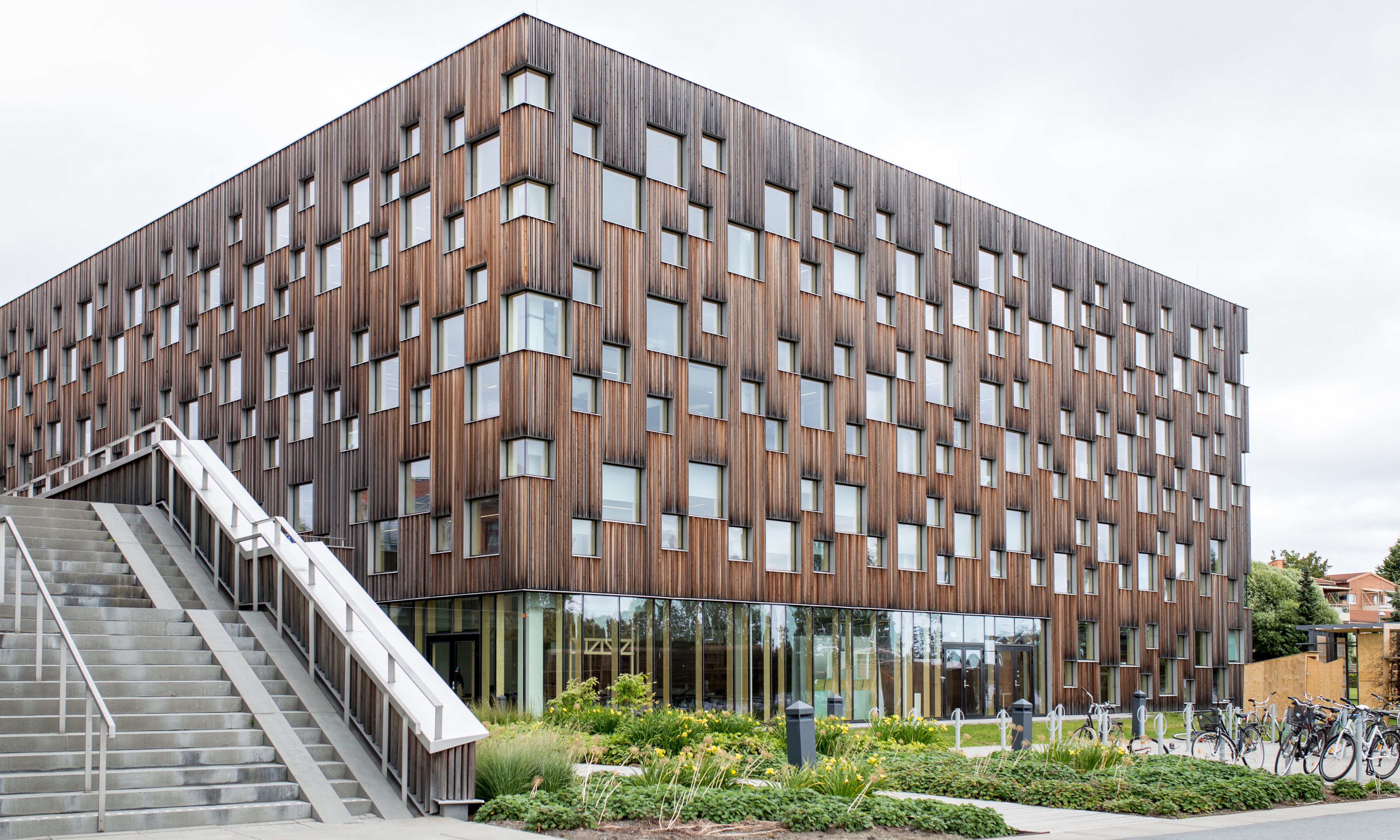 Umeå universitet har dragit ned på personal trots att verksamheten går med budgetöverskott. På bilden Arkitekthögskolan vid Umeå universitet.