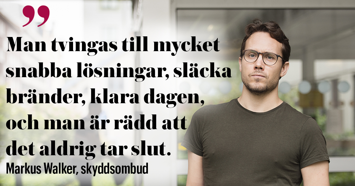 Markus Walker, skyddsombud vid en av enheterna på Migrationsverket i Norrköping.