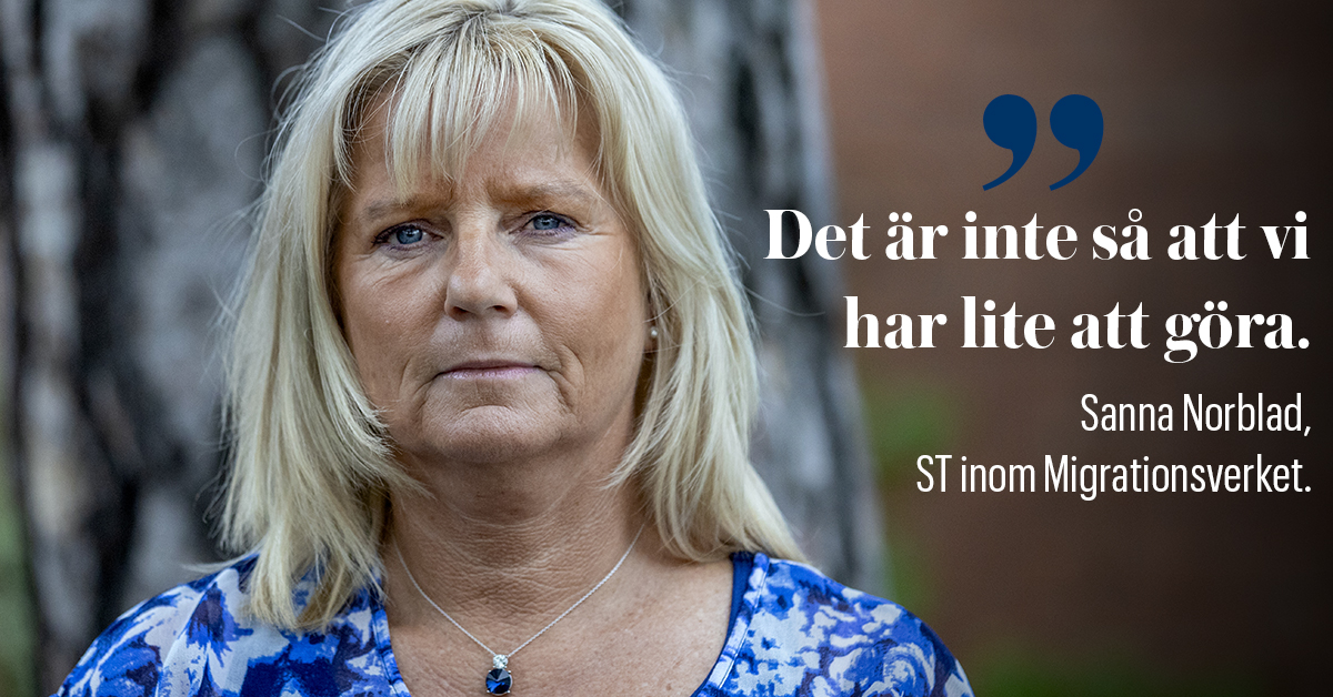 Sanna Norblad, ordförande för ST inom Migrationsverket, kommenterar myndighetens varsel. 