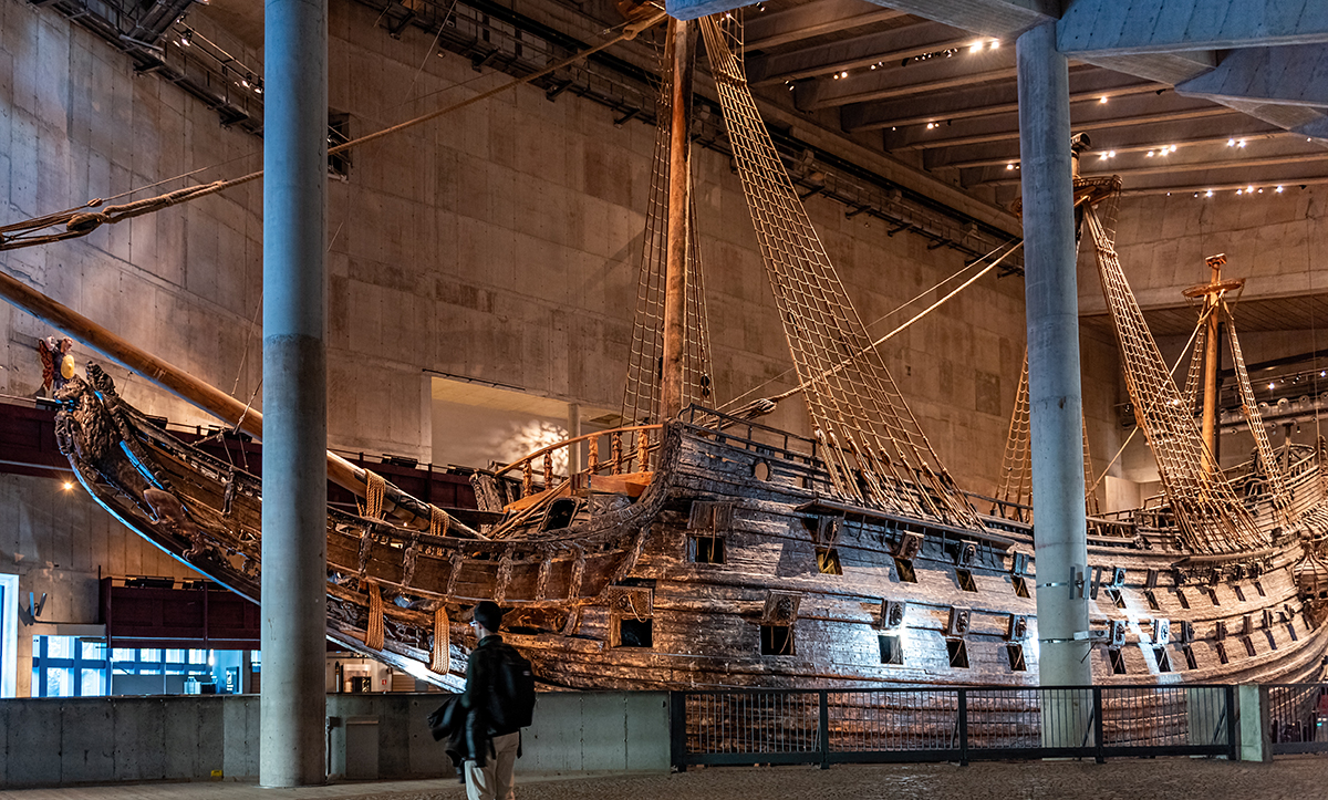 Regalskeppet Vasa på Vasamuseet i Stockholm.