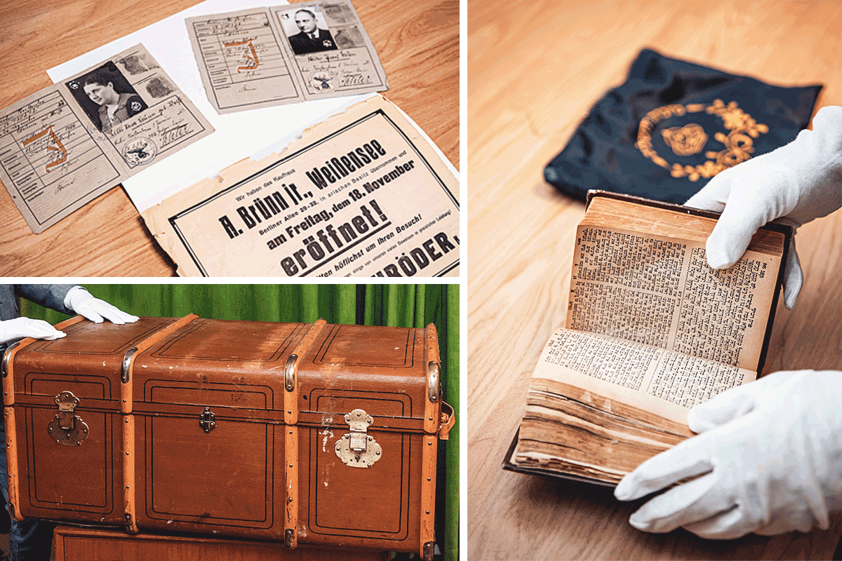 Två pass med ett J för jude, ett informationsblad, en koffert som tillhörde en judisk kvinna och en bönbok är alla föremål som samlats in till Sveriges nya museum om Förintelsen.
