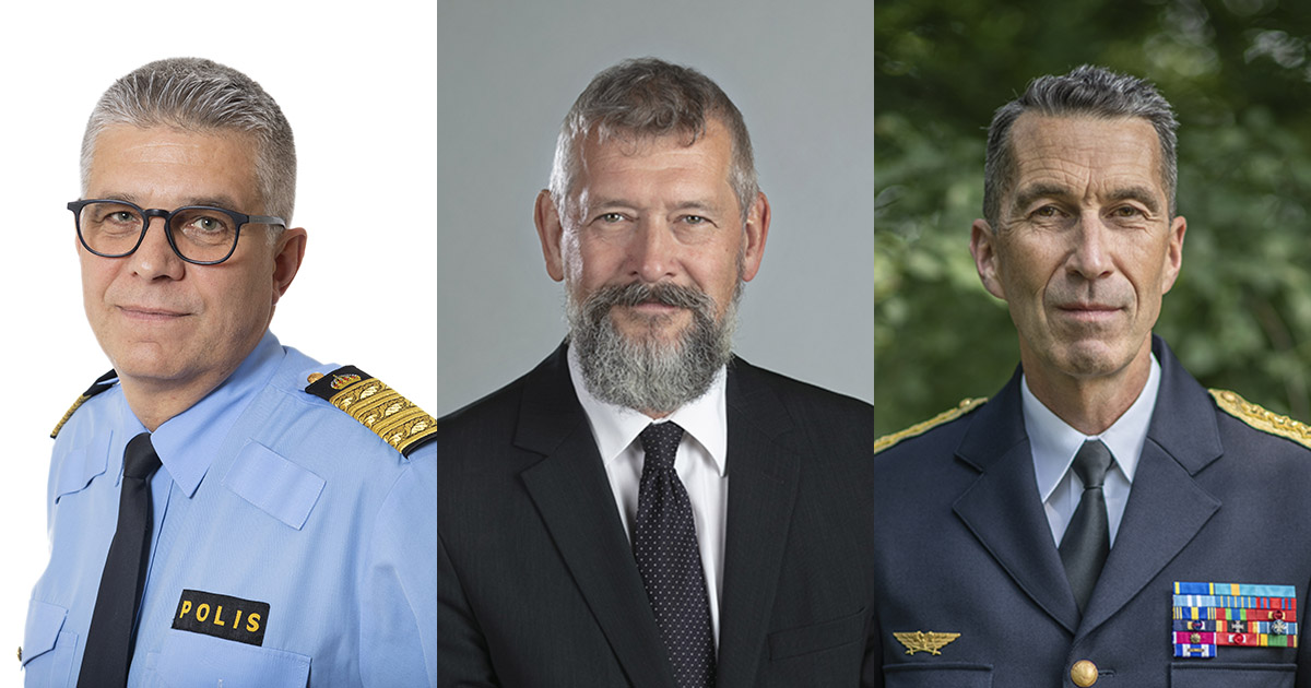 Myndighetscheferna som tjänar mest: rikspolischef Anders Thornberg, Nils Öberg, generaldirektör på Försäkringskassan och överbefälhavare Micael Bydén.