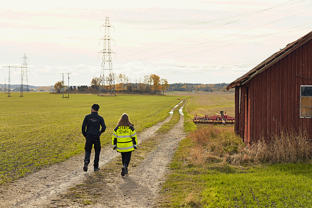 Bonden Johan Elfstrand är jämngammal med kraftledningarna på hans åkrar, berättar han för Kajsa Pelttari. 