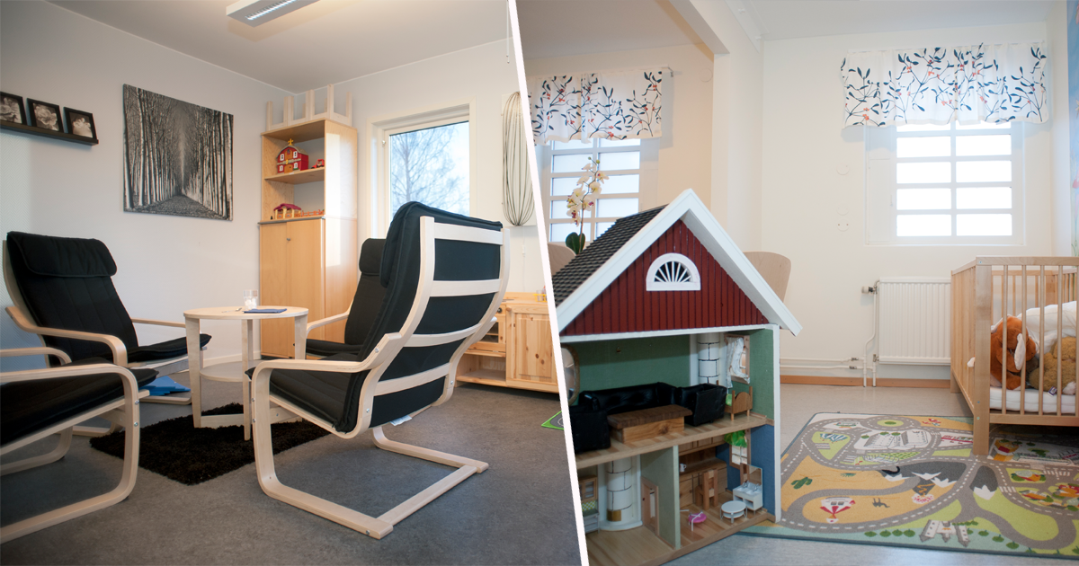 Besöksrum på anstalt.