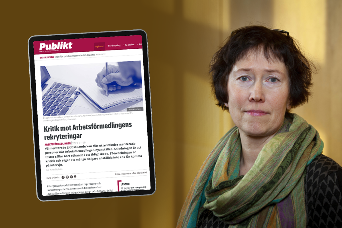 Åsa Johansson, avdelningsordförande för ST på Arbetsförmedlingen. 