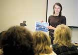 Kerstin Blyh tränar på att hålla tal. <br>Foto: SÖREN FRÖBERG