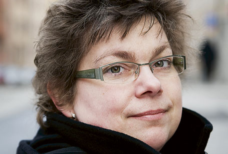 Högskolans personalkorridorer är den idealiska bakgrunden för en deckare, anser Kristina Appelqvist. <br>Foto: Peder Lingdén