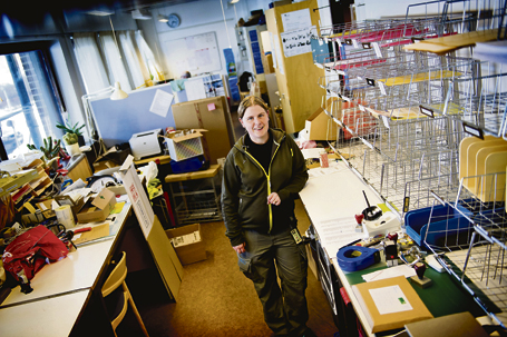 Pernilla Hodén, vaktmästare på Sveriges Geologiska Undersökning, SGU, i Uppsala.