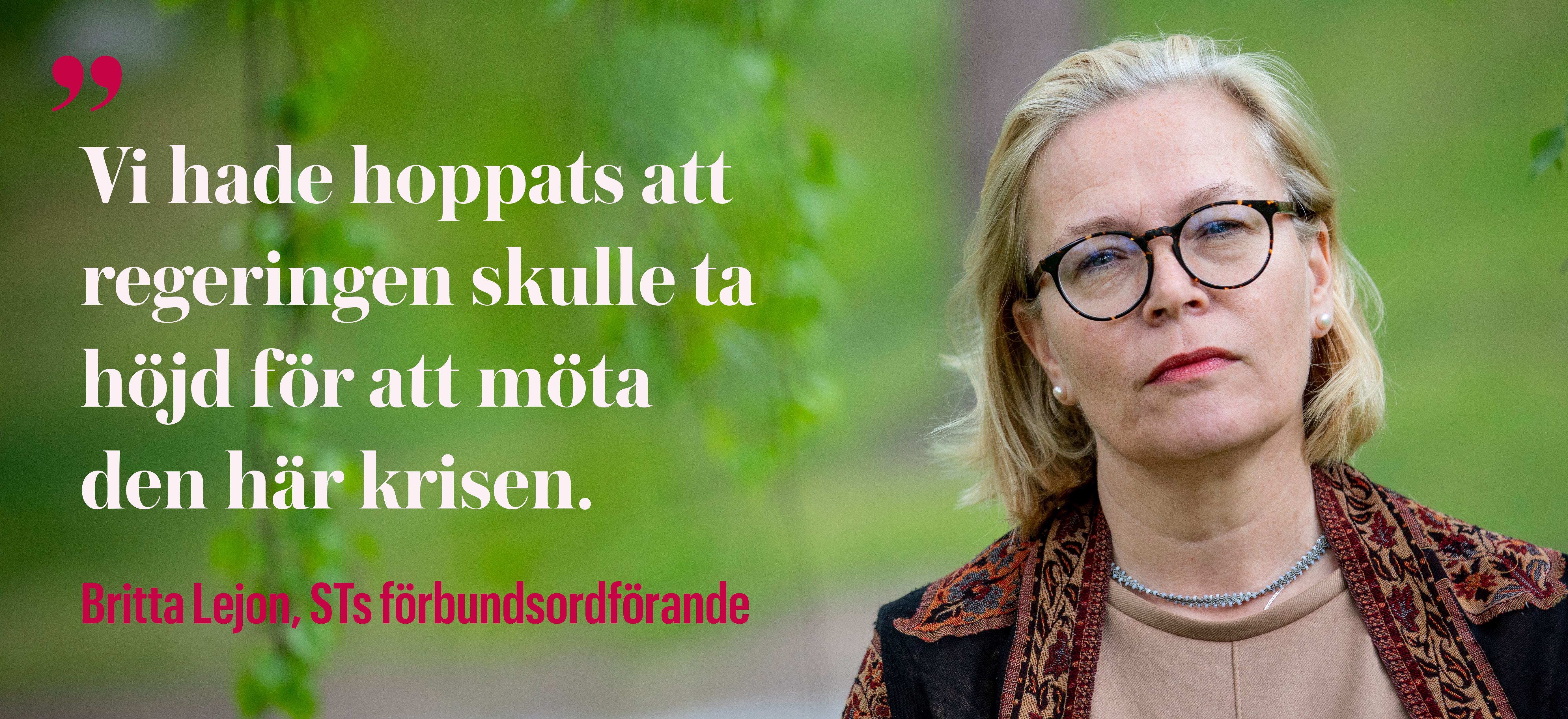 Britta Lejon ifrågasätter regeringens budgetanslag till Arbetsförmedlingen. De 330 miljoner kronor extra som finansminister Magdalena Andersson presenterade räcker inte på långa vägar, menar hon.