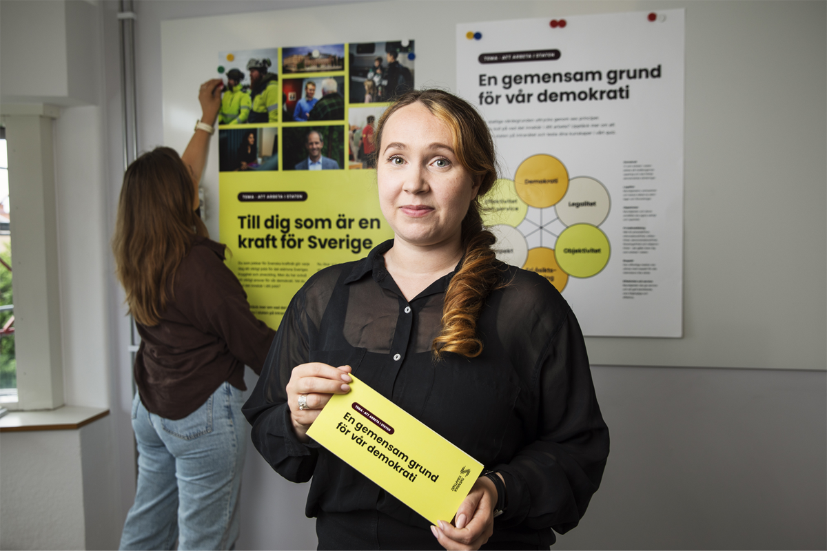 Erica Midfjäll uppskattar att Svenska kraftnät informerar om vad det innebär att jobba statligt och framhåller vikten av att alla känner sig trygga i den rollen. ”Men det är viktigt att det inte bara blir en enda fokuserad kampanj”, säger hon.